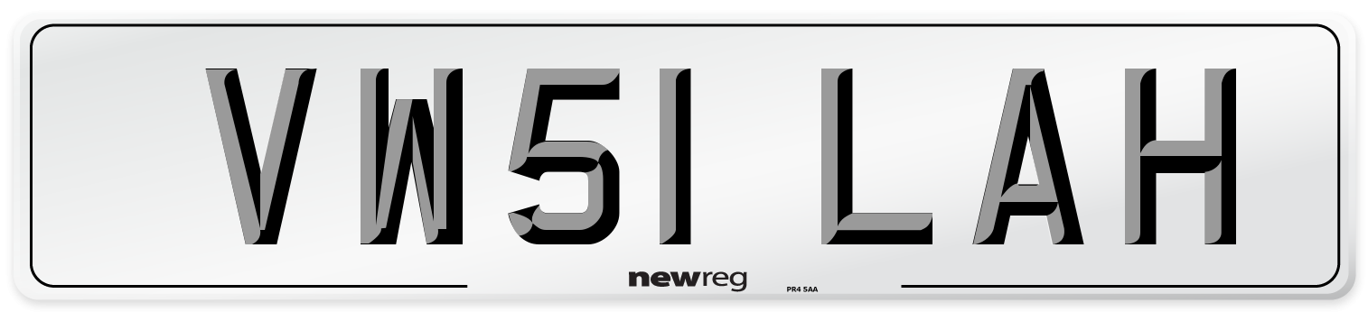 VW51 LAH Number Plate from New Reg